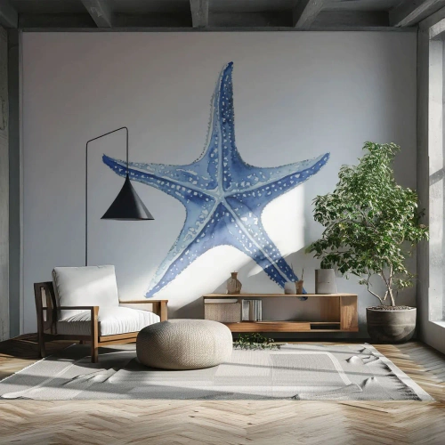 Tapet Standard Eco - Steaua mării - Stea de mare, Litoral, recif de corali - 300x210 cm