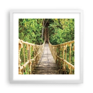 Poster în ramă albă - Suspendat în verde - 40x40 cm