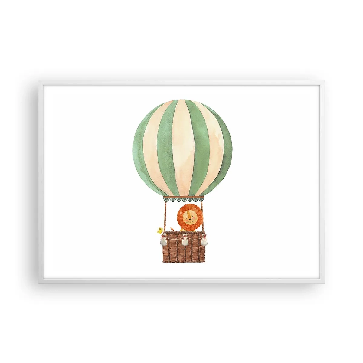 Poster în ramă albă - Călătoriile lui Leon - 100x70 cm