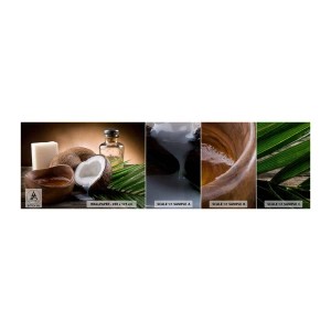 Mostră tapet autocolant Deluxe Sticker - Sănătate din insulele tropicale - Nucă de cocos, spa, Ulei de cocos - 100x30 cm
