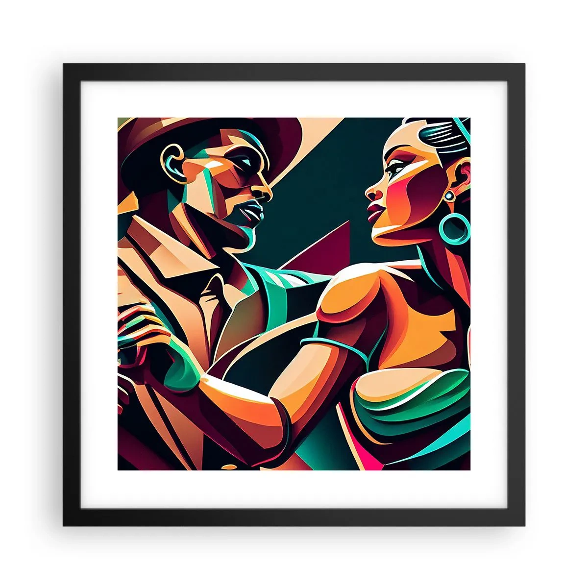 Poster în ramă neagră - În ritmul inimii - 40x40 cm