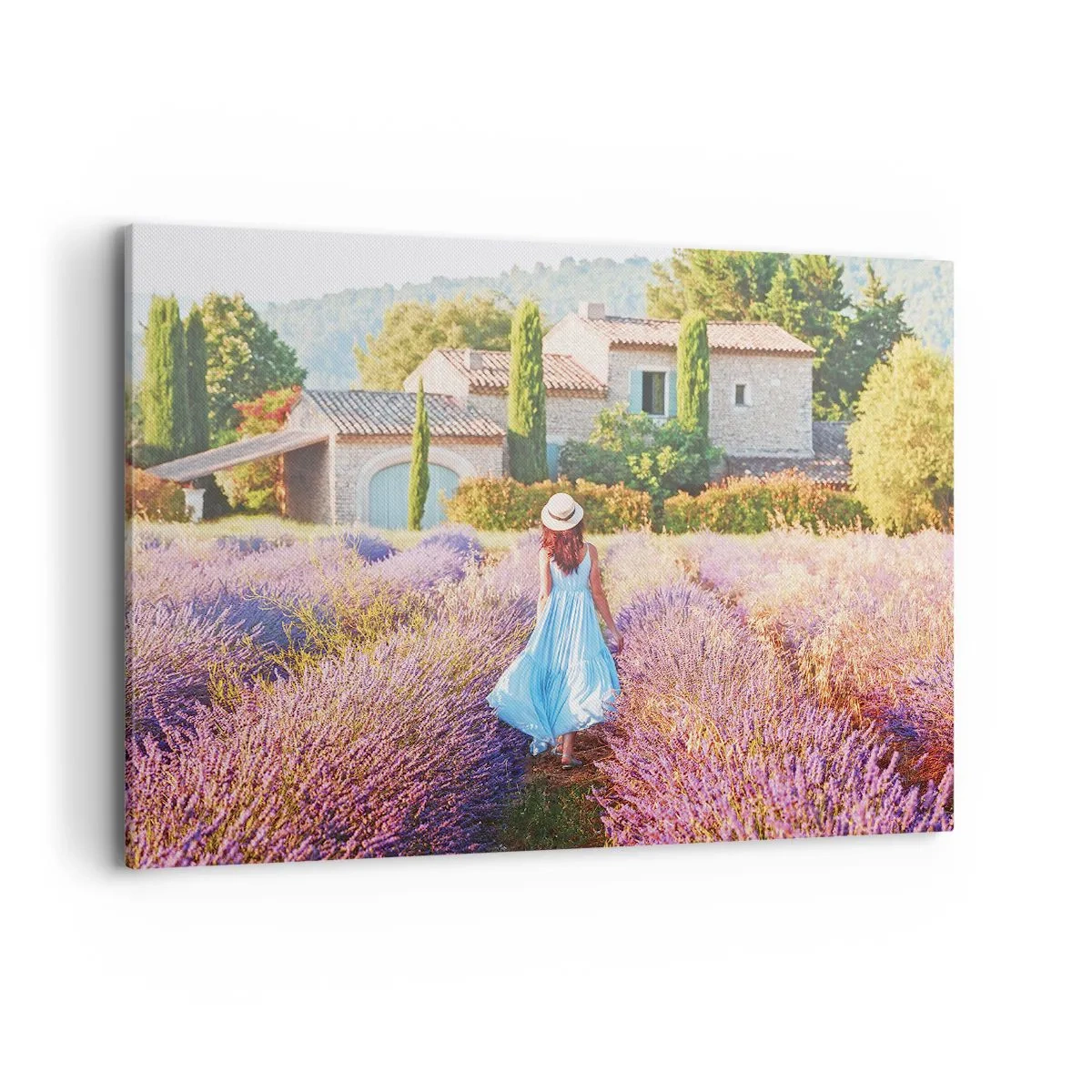Tablou pe pânză - Fata de lavandă - 120x80 cm