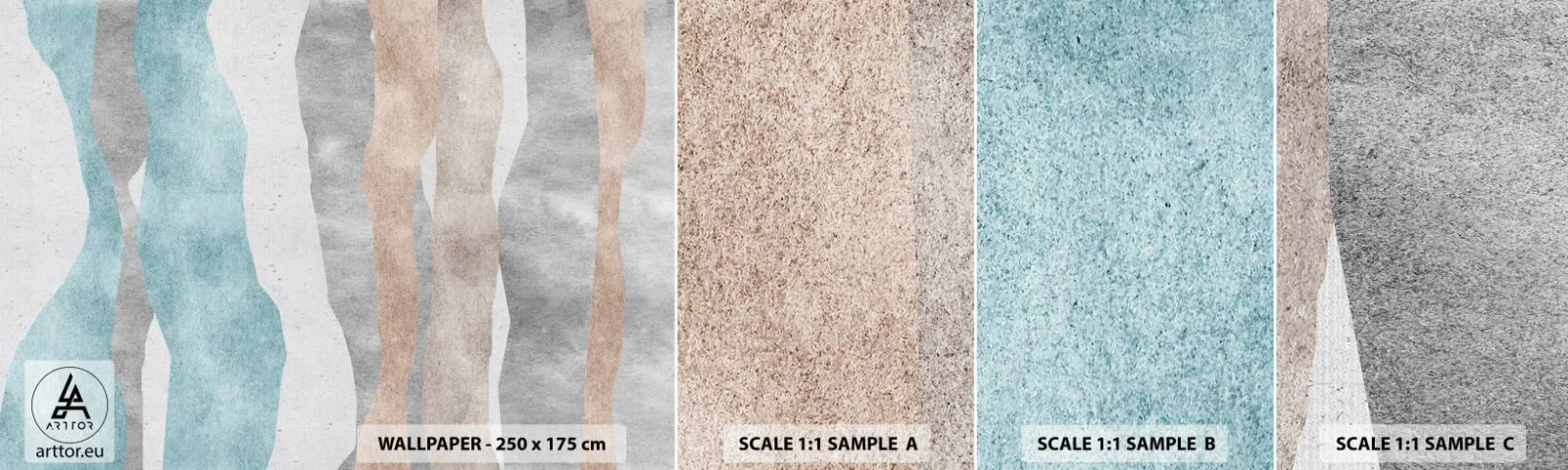 Mostră de Tapet Standard Eco - Studiu de proximitate - Pastel, Minimalist, Linii - 100x30 cm