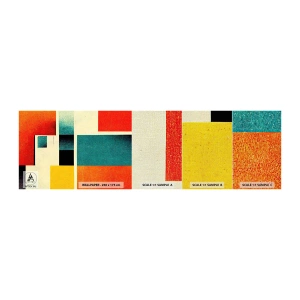 Mostră tapet Premium Canvas - Abstracție geometrică - energie bună - Pătrate, În vârstă, Bucată - 100x30 cm