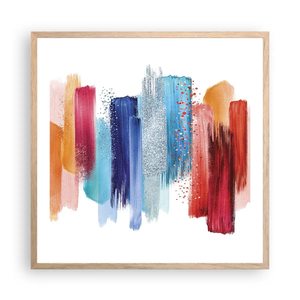 Poster în ramă de stejar deschis - Sus și jos  - 60x60 cm