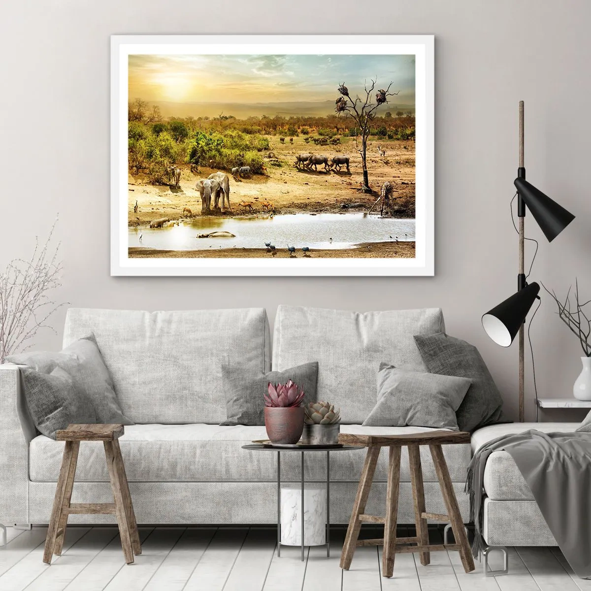 Poster în ramă albă - "Și din Eden curgea un râu..." - 50x40 cm