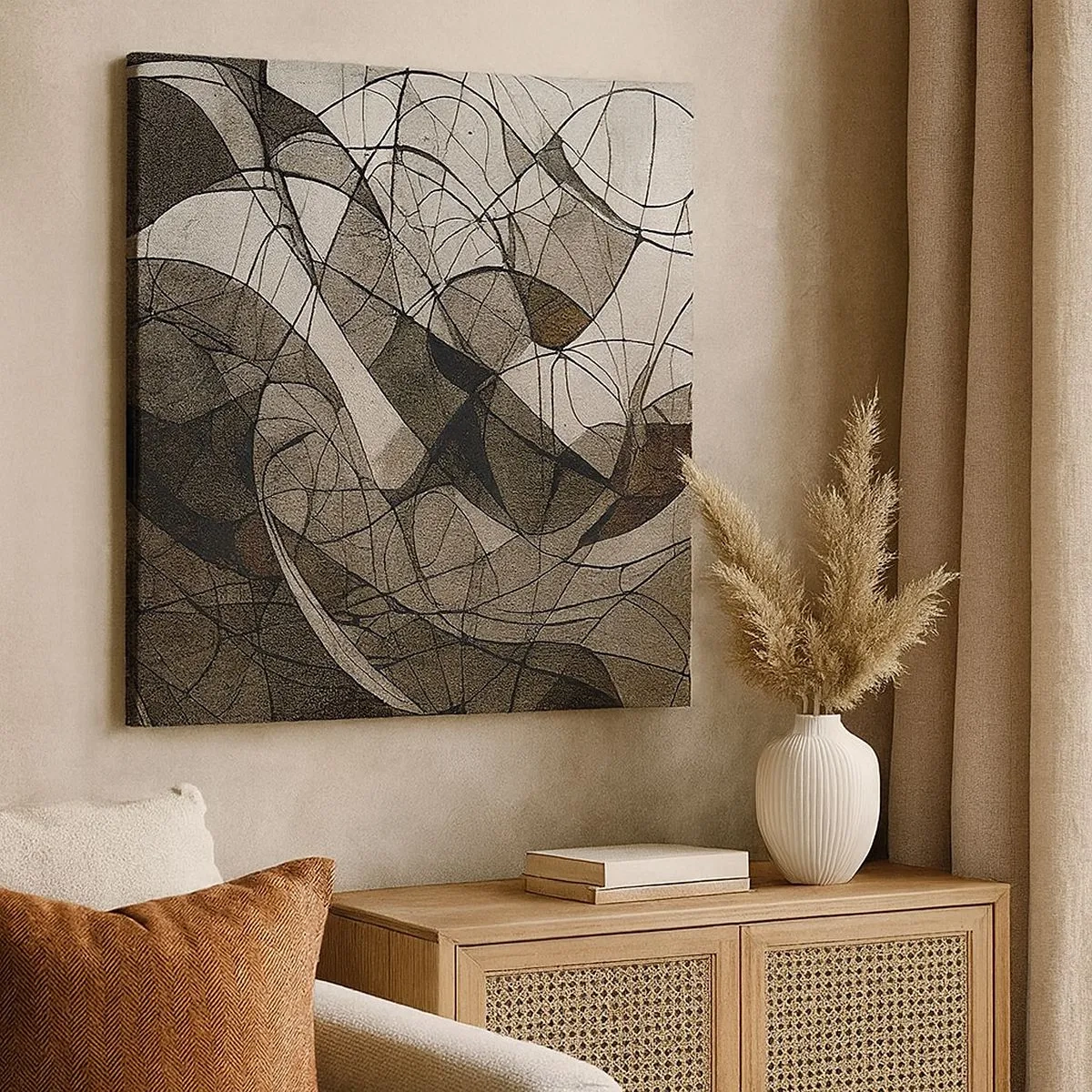 Tablou pe pânză - Circulația culorilor pământului - 30x30 cm