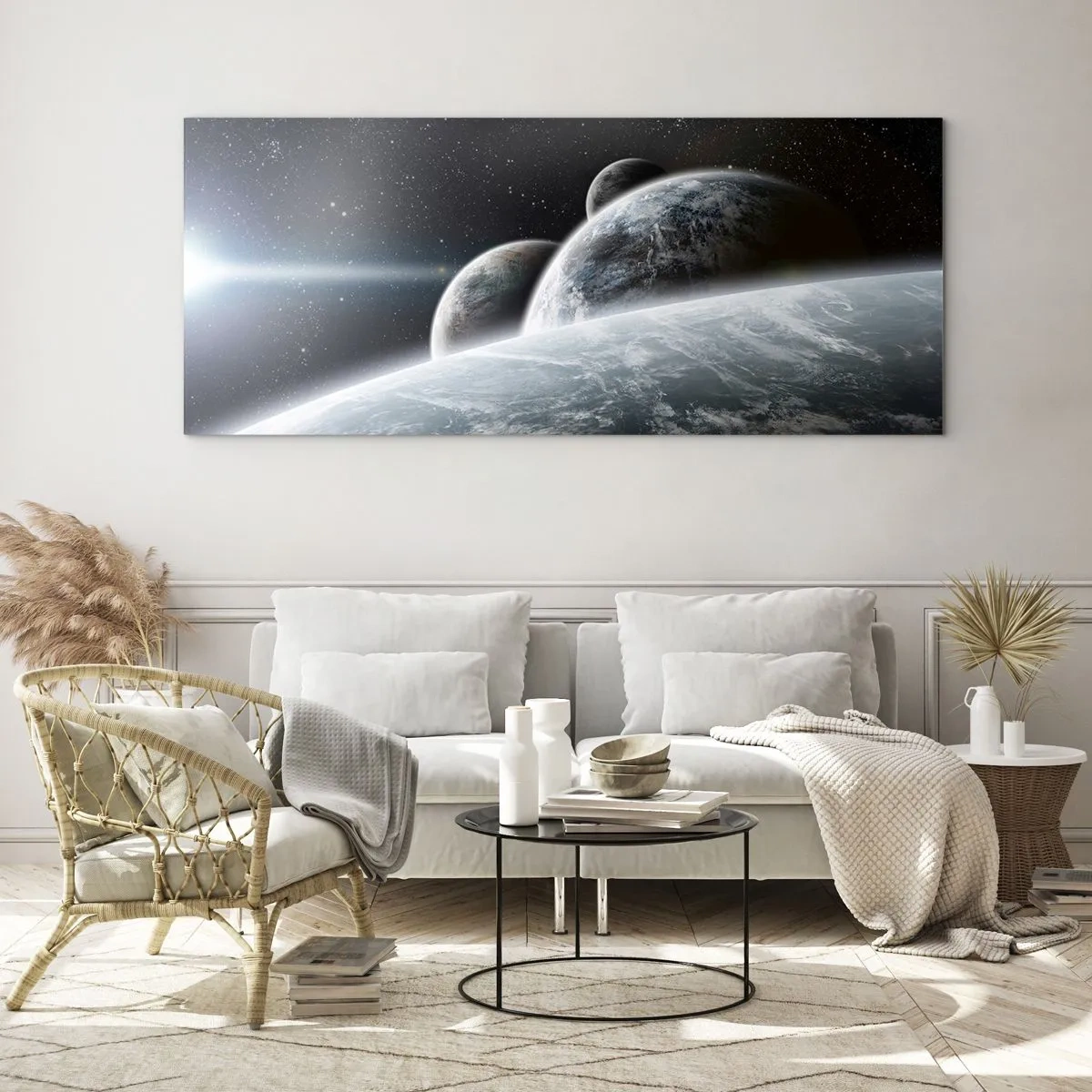 Tablou pe sticlă - Muzica cosmică a sferelor - 160x50 cm