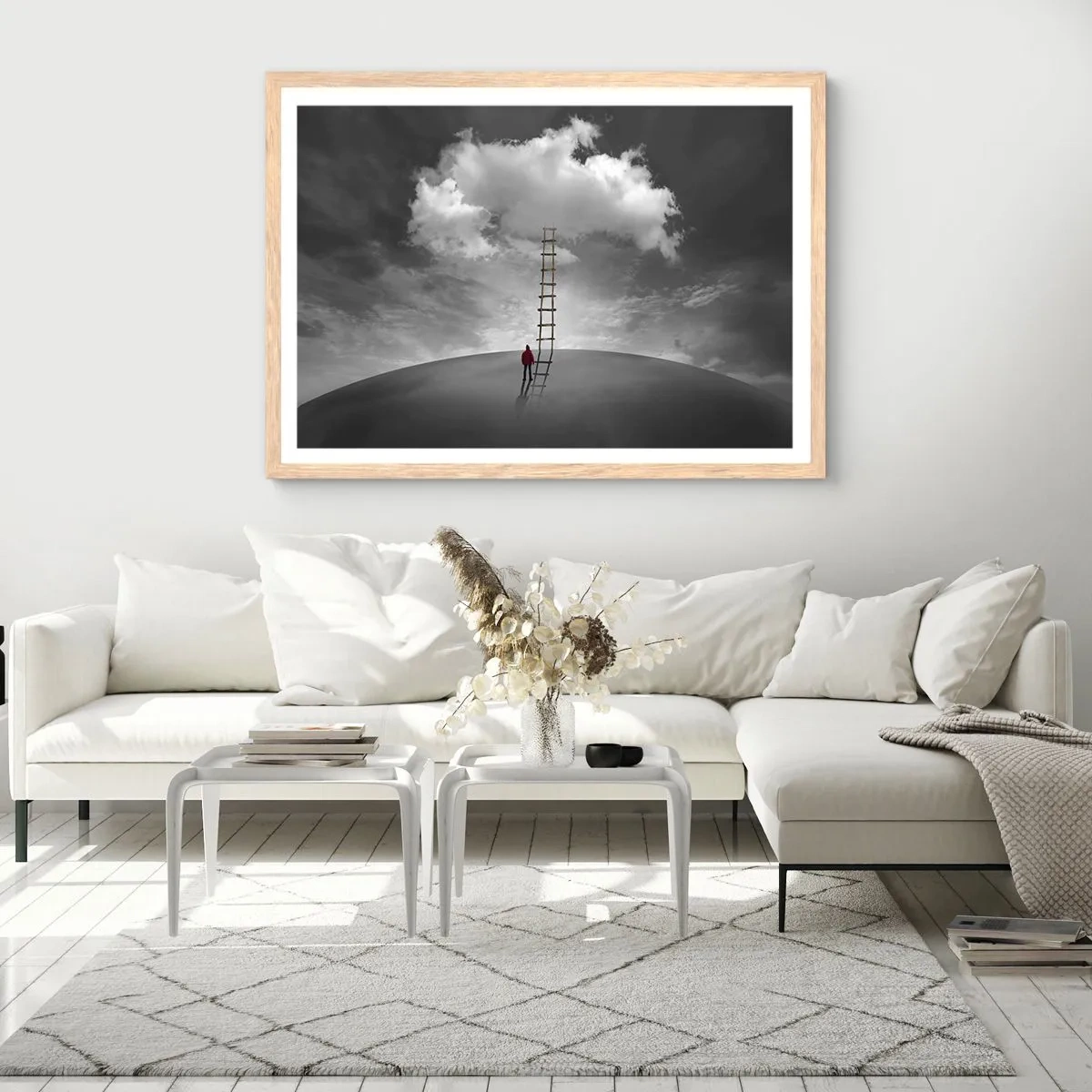 Poster în ramă de stejar deschis - Orice este posibil - 50x40 cm