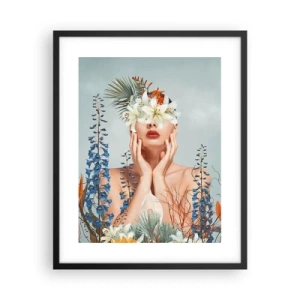 Poster în ramă neagră - Femeia floare - 40x50 cm