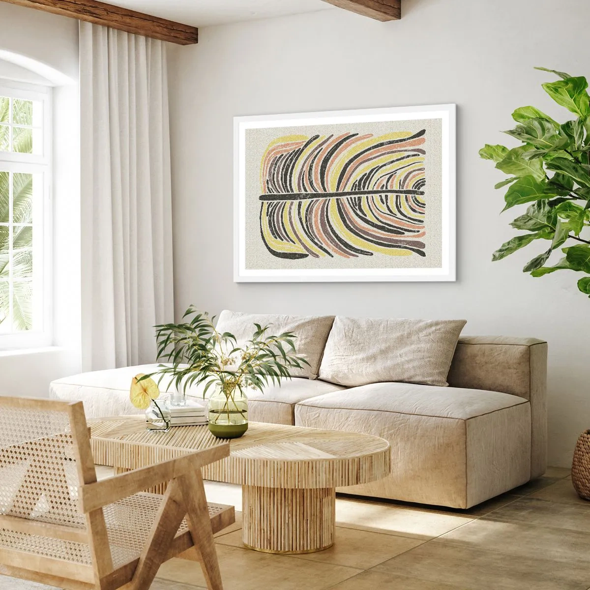 Poster în ramă albă - Abstracția plină de viață - 100x70 cm