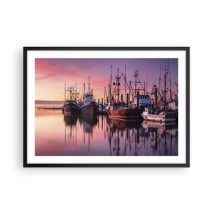 Poster în ramă neagră - Înainte de o zi plină - 70x50 cm
