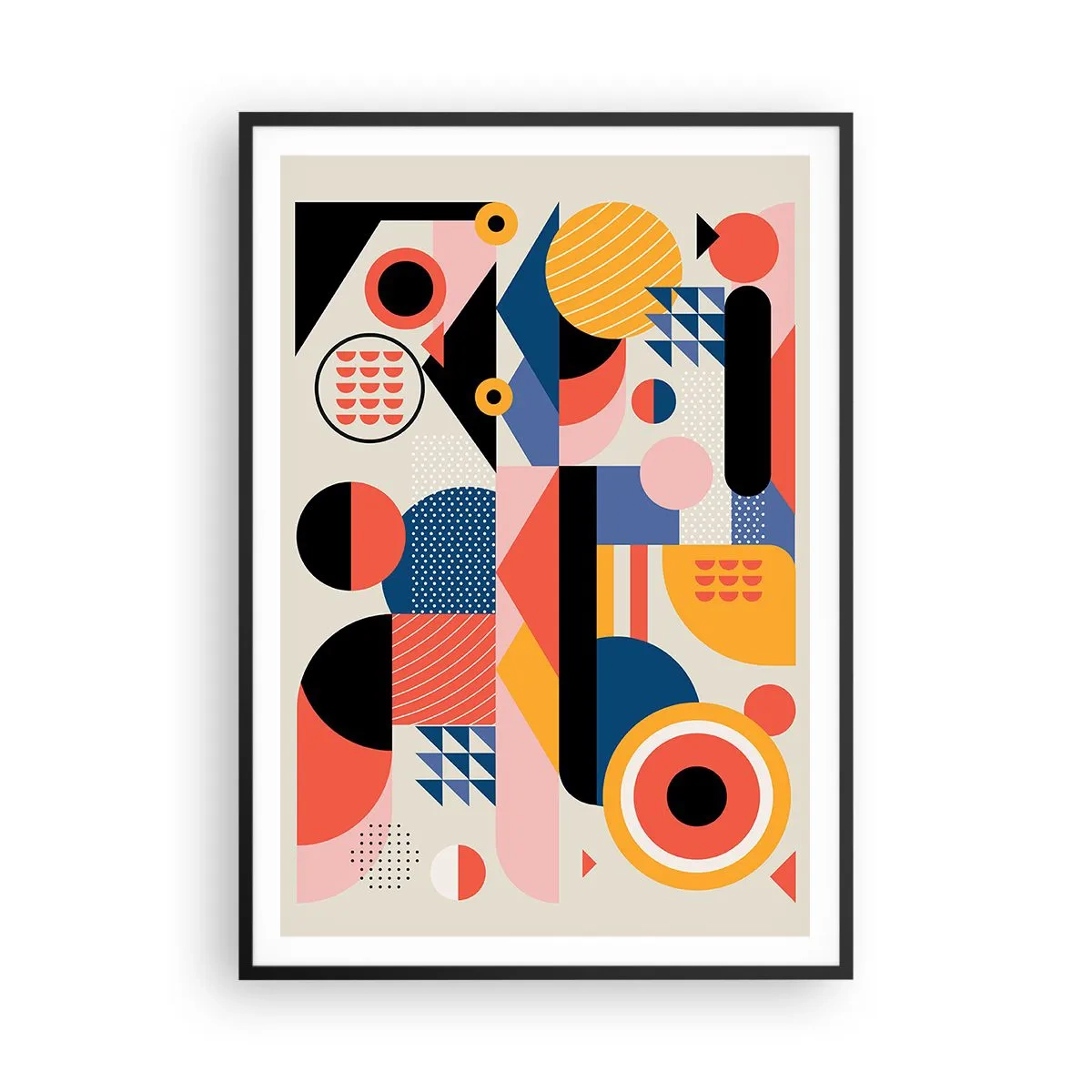 Poster în ramă neagră - Compoziție: joacă-te - 70x100 cm