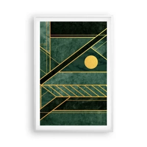 Poster în ramă albă - Dinamica aurului și a azurului - 61x91 cm