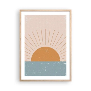 Poster în ramă de stejar deschis - Un miracol zilnic - 50x70 cm