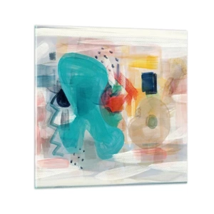 Tablou pe sticlă - Joc plin de culoare - 50x50 cm