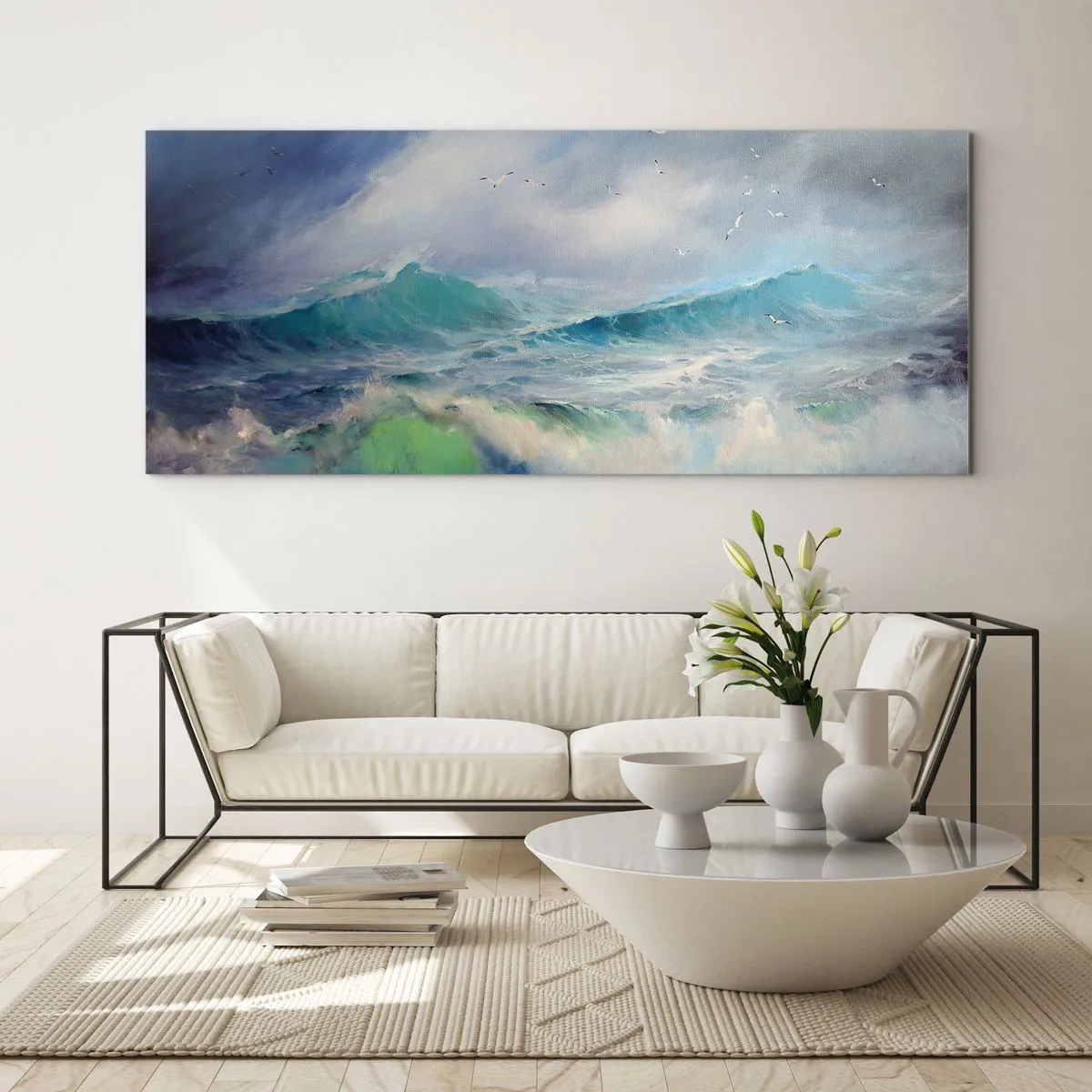 Tablou pe sticlă - Vârtejul a gemut de triumf... - 140x50 cm