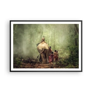 Poster în ramă neagră - Noua Carte a Junglei - 100x70 cm