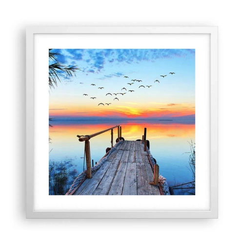 Poster în ramă albă - E timpul să ne întoarcem... - 40x40 cm