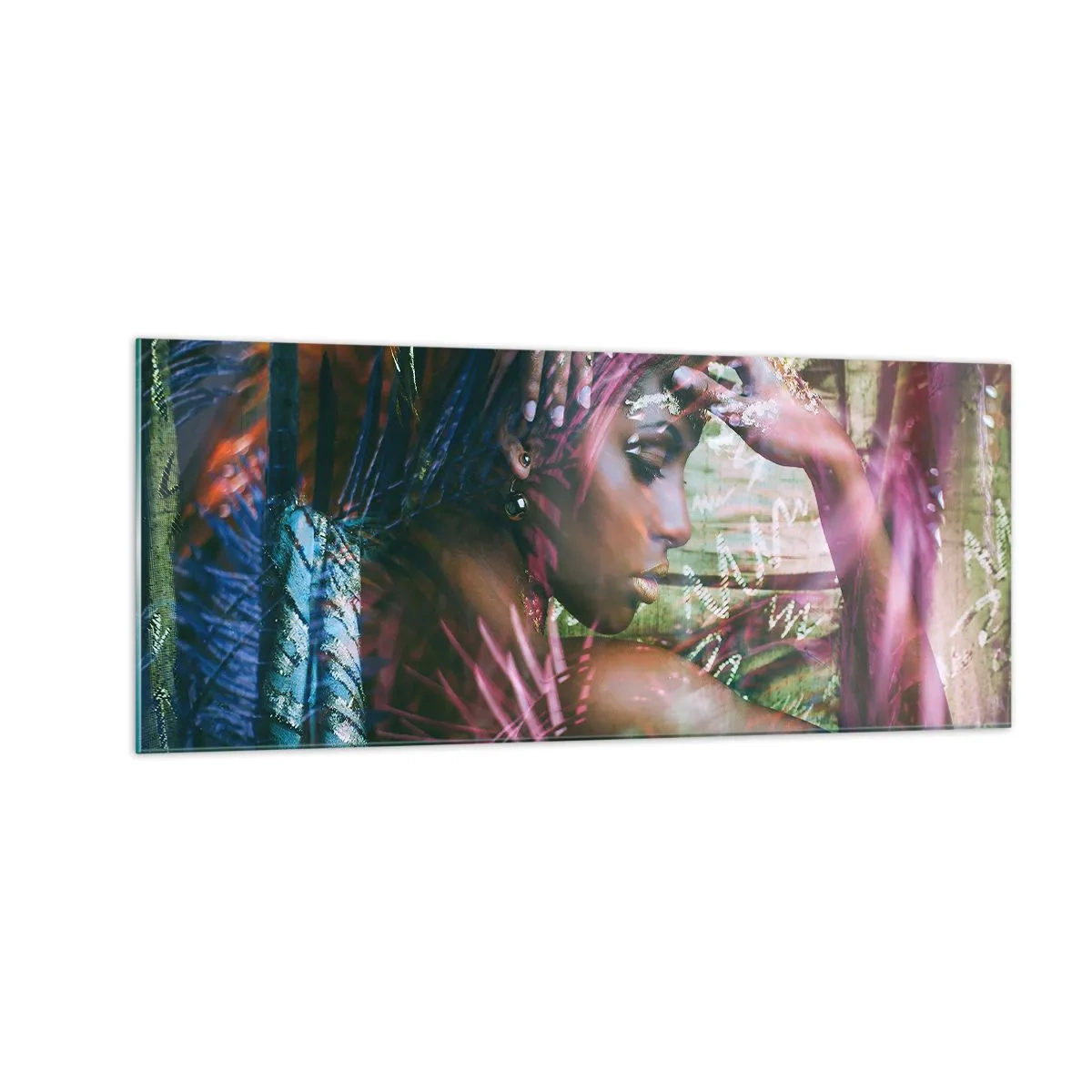 Tablou pe sticlă - Mama Natură în junglă - 100x40 cm
