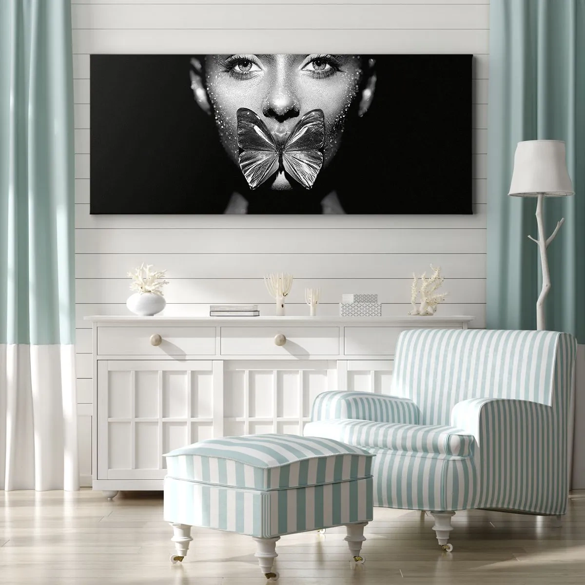 Tablou pe pânză - Sărut de fluture - 100x40 cm