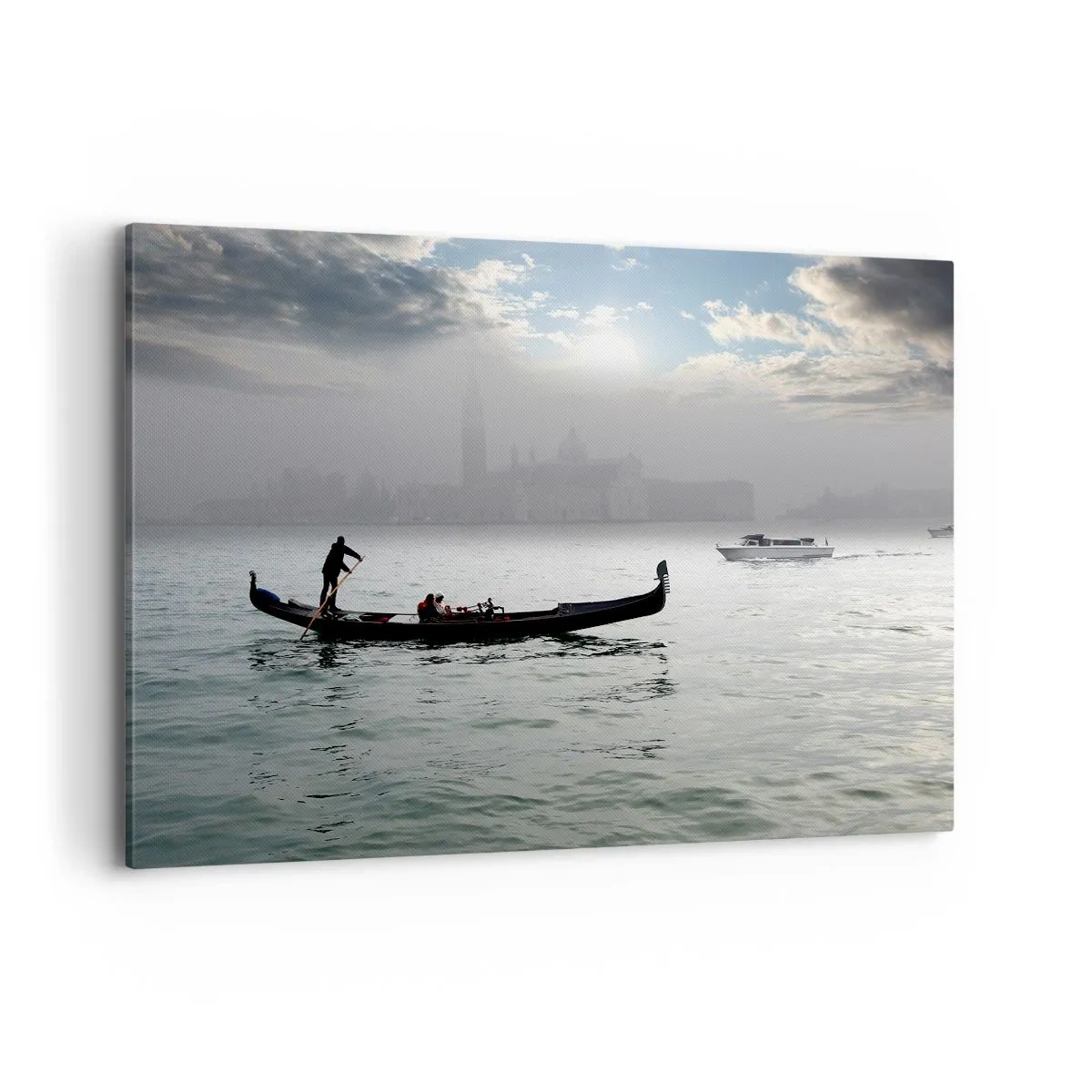 Tablou pe pânză - Un oraș fabulos de apă și ceață - 120x80 cm