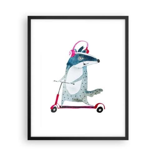 Poster în ramă neagră - Bucurie de bursuc - 40x50 cm