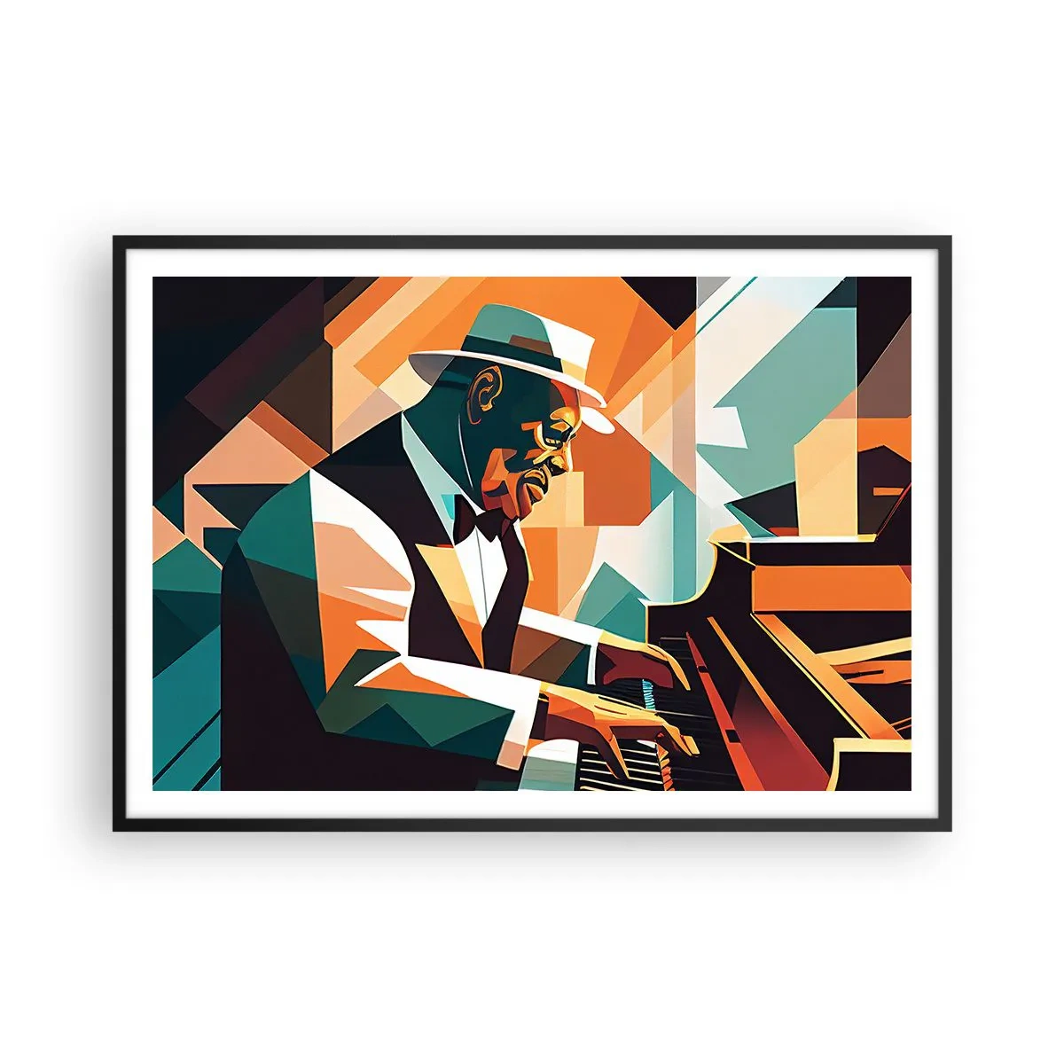 Poster în ramă neagră - Numai jazz - 100x70 cm