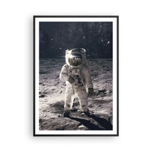 Poster în ramă neagră - Salutări de pe Lună - 70x100 cm