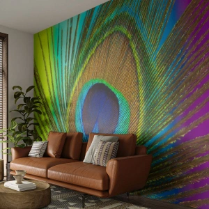 Tapet Autoadeziv Deluxe Sticker - Ochi în ochi - Abstracția, Pana de paun, Bucată - 500x350 cm