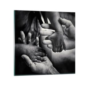 Tablou pe sticlă - A fi om - 30x30 cm