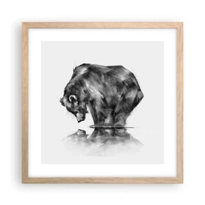 Poster în ramă de stejar deschis - Mă bucur să văd pe cineva apropiat - 40x40 cm