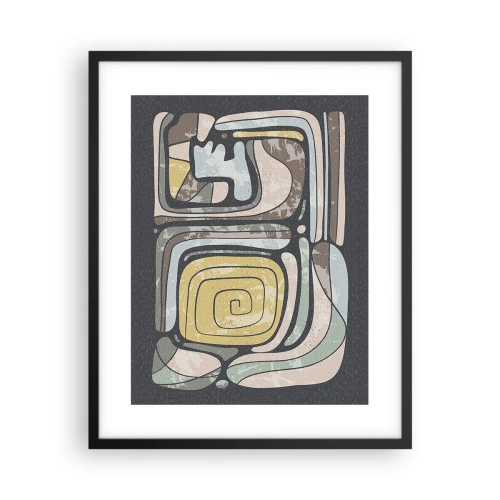 Poster în ramă neagră - Abstracție în spirit precolumbian - 40x50 cm