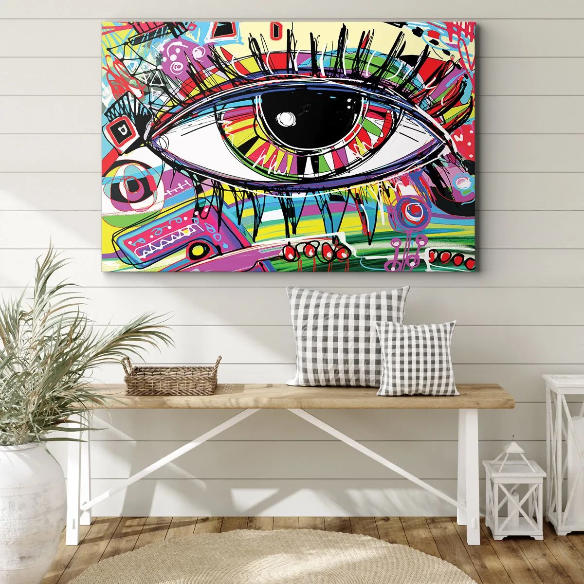 Tablou pe pânză - Un ochi colorat - un suflet colorat - 120x80 cm