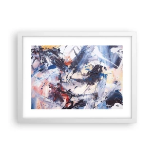 Poster în ramă albă - Dansul nebun al abstracției - 40x30 cm