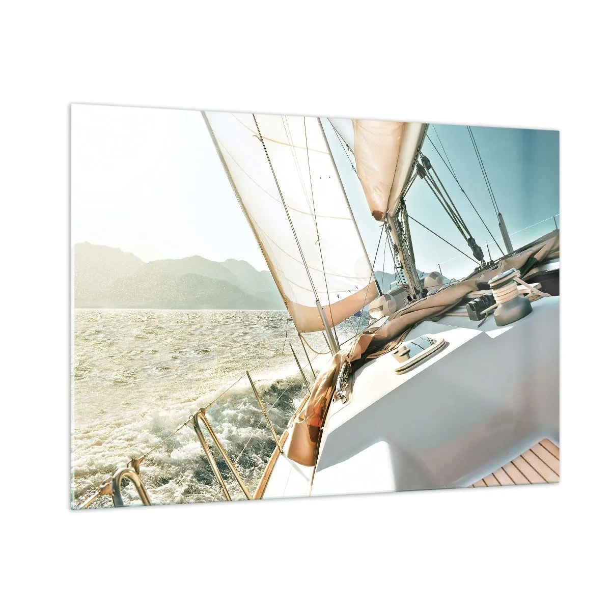 Tablou pe sticlă - Pânzele umflate de vânt - 100x70 cm