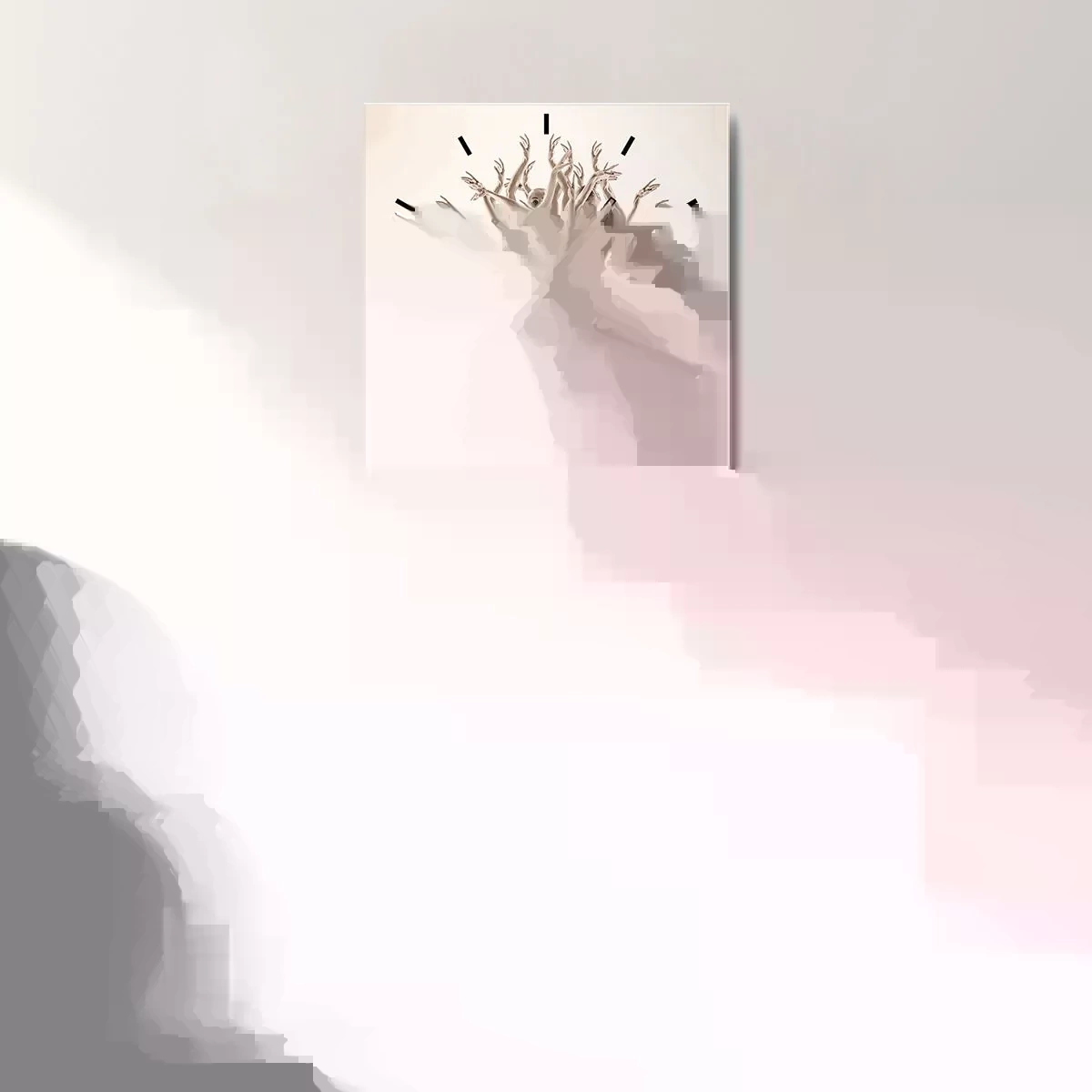 Ceas de perete - Ceas pe sticlă - Înflorirea în dans - 30x30 cm