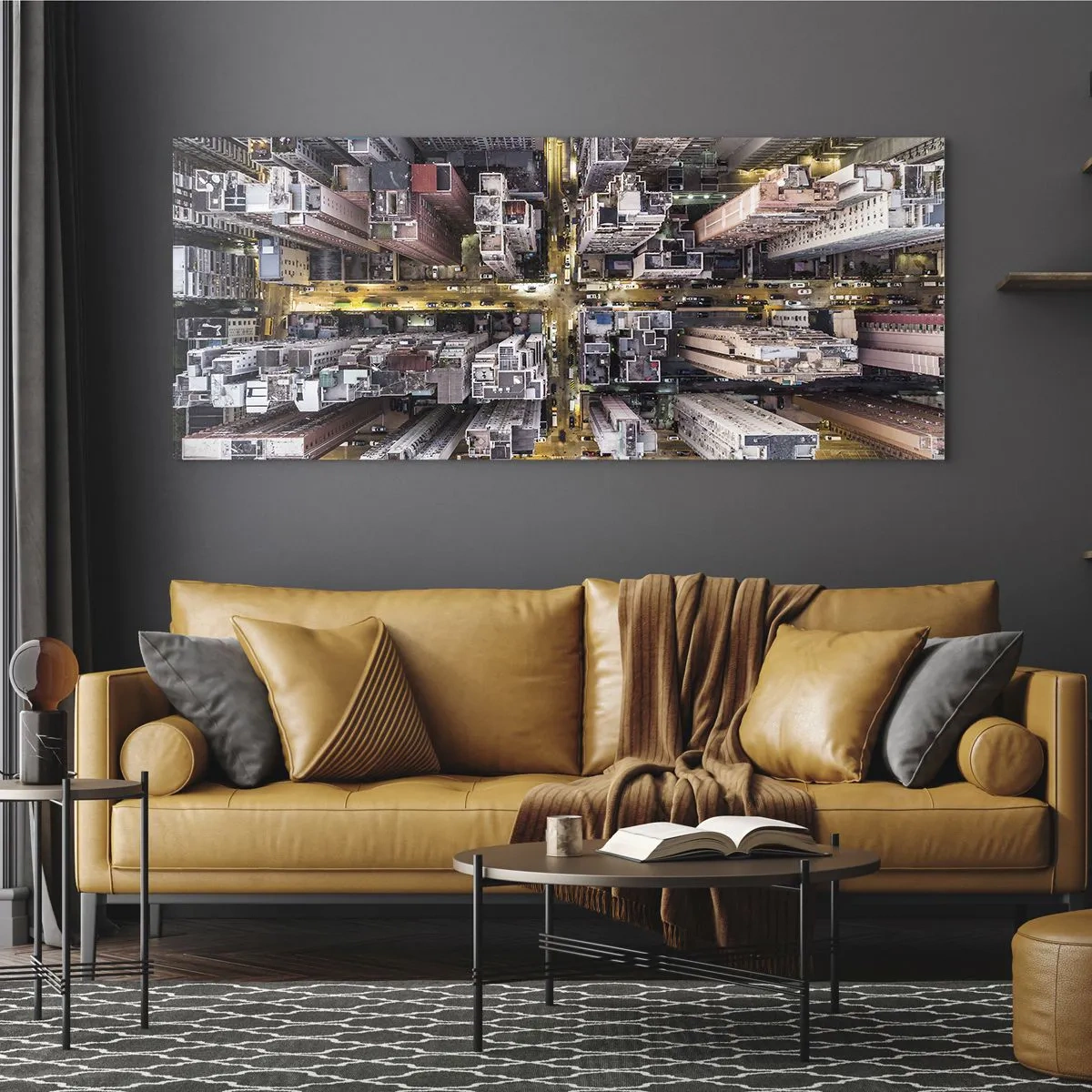 Tablou pe sticlă - Salutări din Hongkong - 120x50 cm