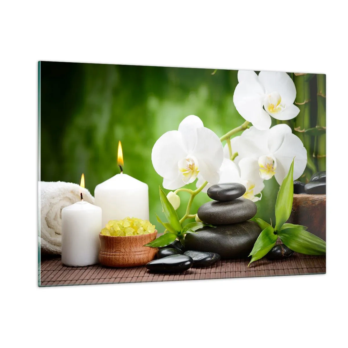 Tablou pe sticlă - Fragrant, floral, atingere delicată - 120x80 cm