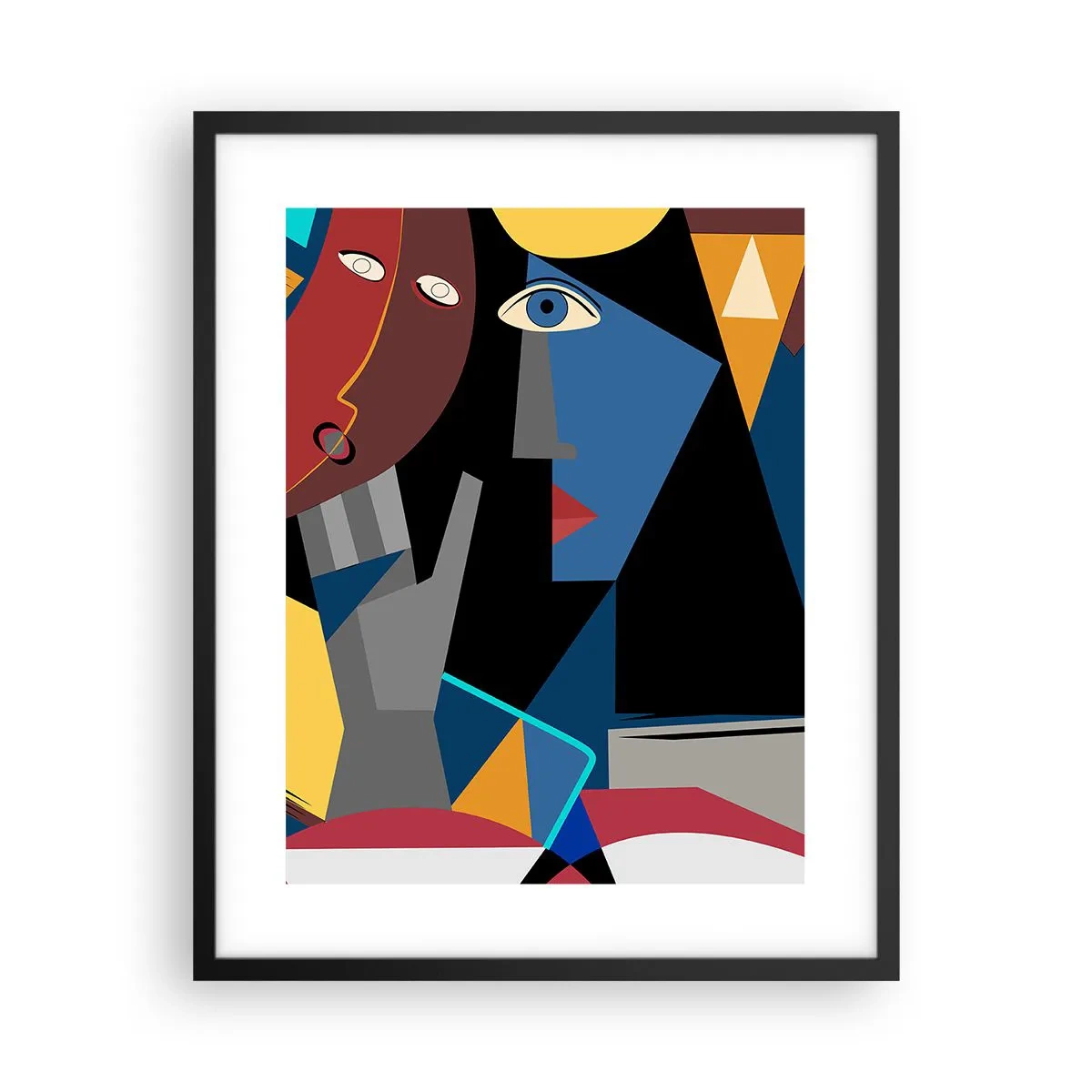 Poster în ramă neagră - Discuția cubiștilor - 40x50 cm