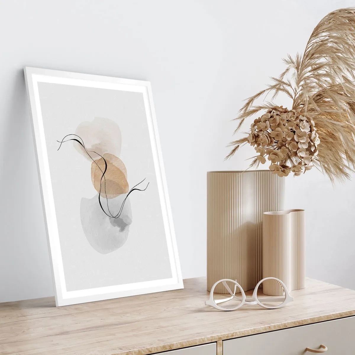 Poster în ramă albă - Mărgele de aer - 70x100 cm