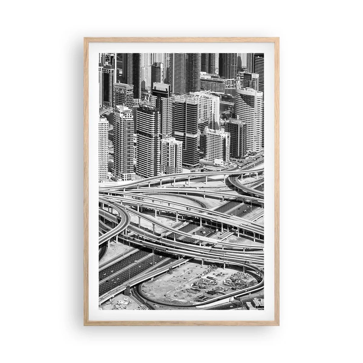 Poster în ramă de stejar deschis - Dubai - orașul imposibil - 61x91 cm