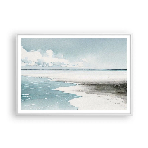 Poster în ramă albă - Mareea blândă - 100x70 cm