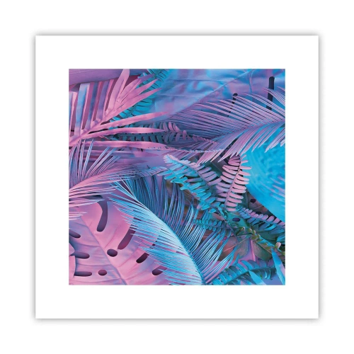 Poster - Palmieri în alb și albastru - 30x30 cm