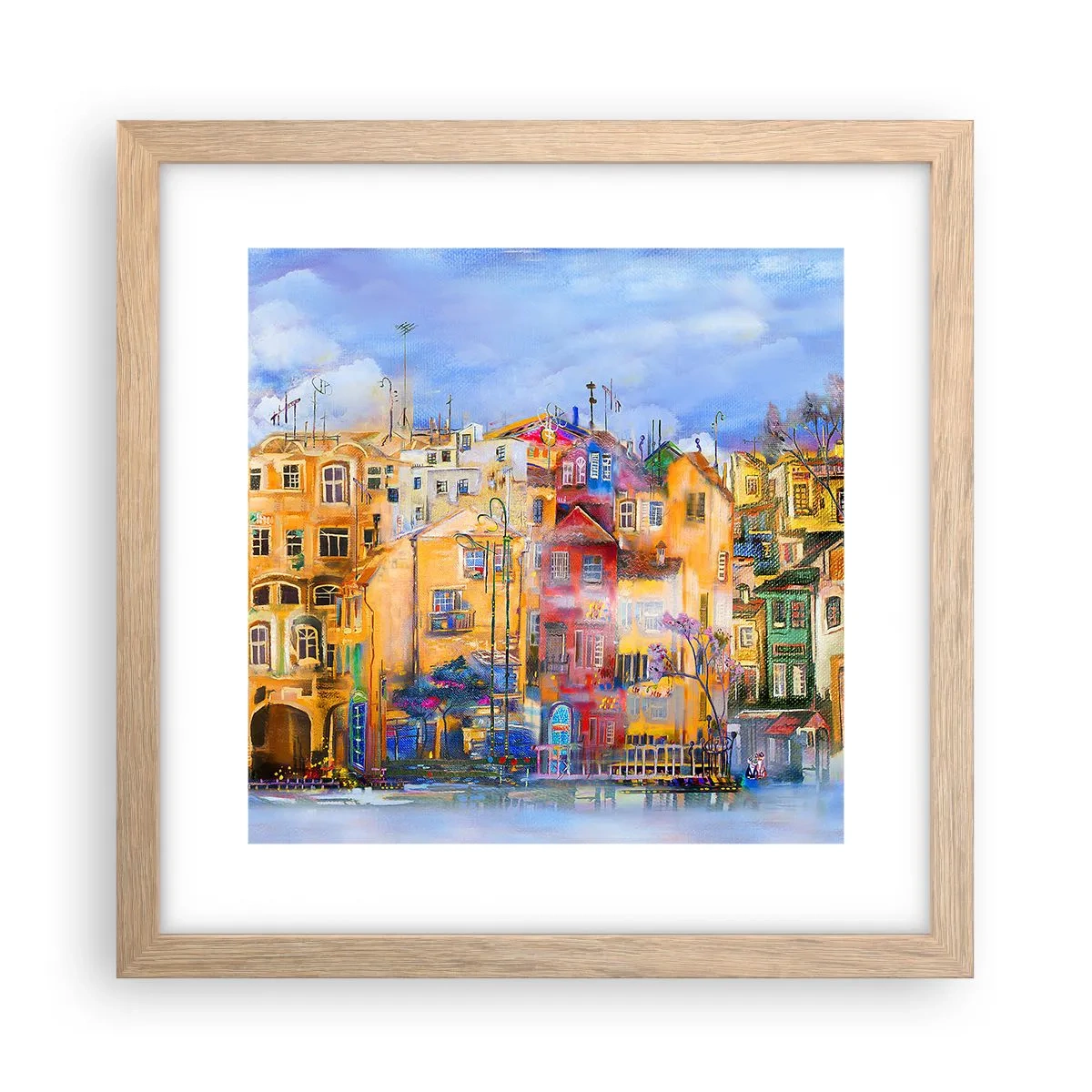 Poster în ramă de stejar deschis - Suntem împreună - 30x30 cm