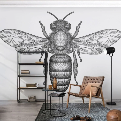 Fototapetă personalizată Premium Canvas - Portret de insectă - Albină, Insectă, Minimalist