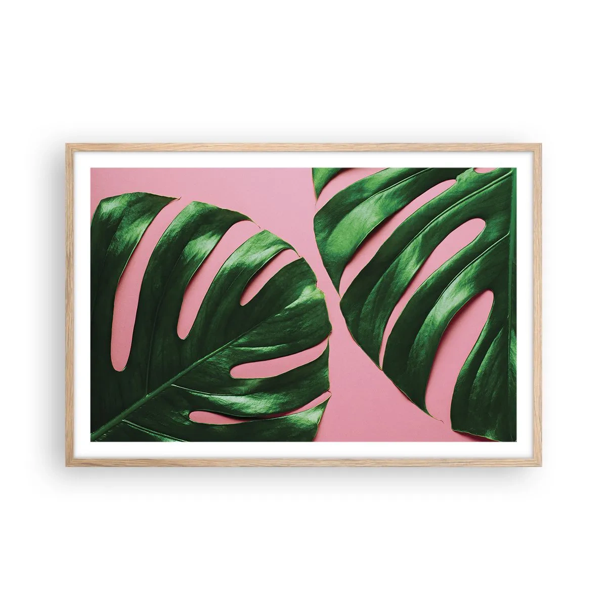 Poster în ramă de stejar deschis - Întâlnire verde - 91x61 cm