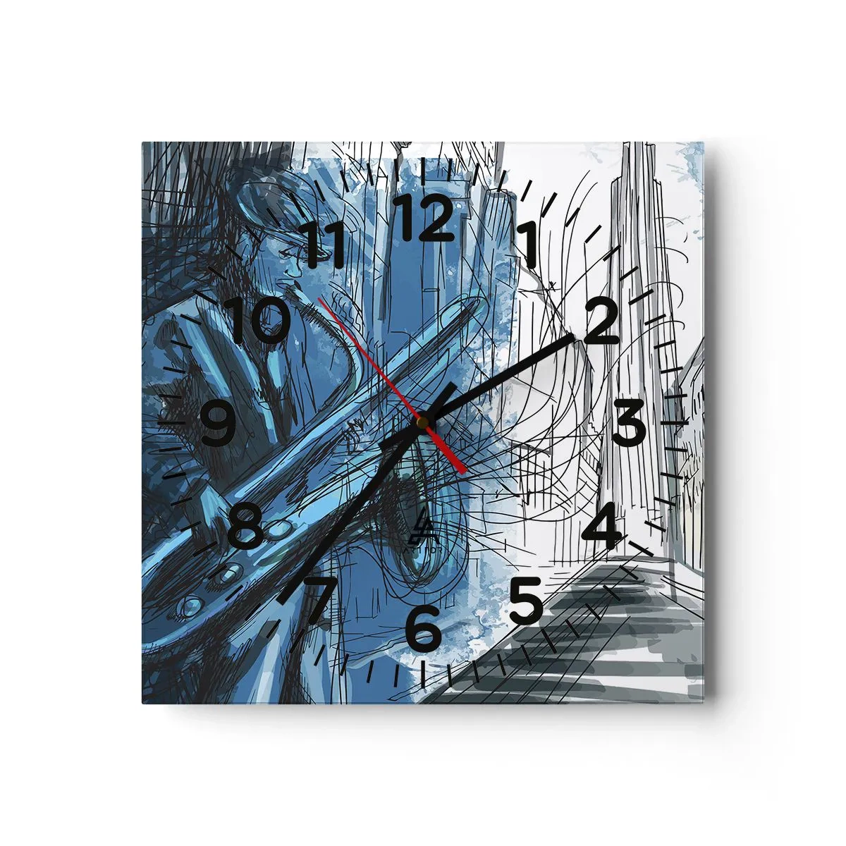 Ceas de perete - Ceas pe sticlă - Rapsodie urbană - 40x40 cm