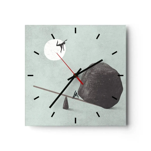Ceas de perete - Ceas pe sticlă - Visul îndeplinit - 30x30 cm