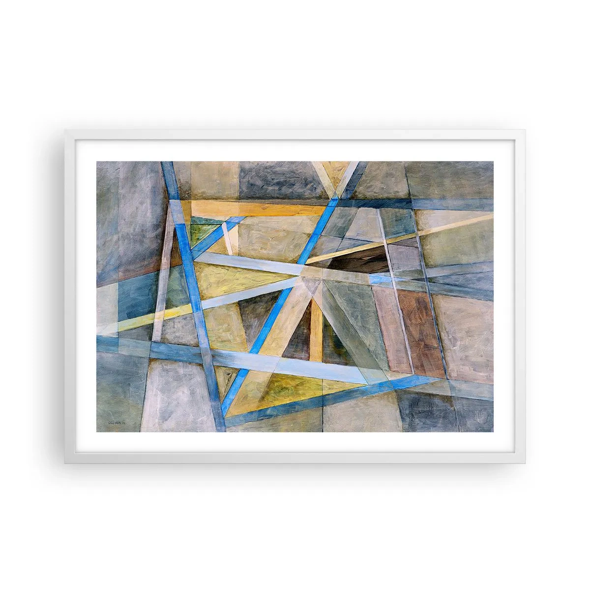 Poster în ramă albă - Drept sau de-a curmezișul? - 70x50 cm
